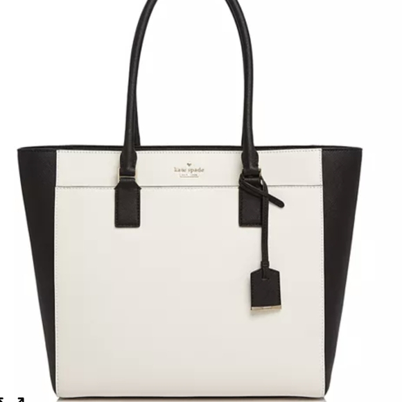 kate spade Handbags - Kate Spade‎ New York Cameron Street Havana Color Block Black and White Tote Bag